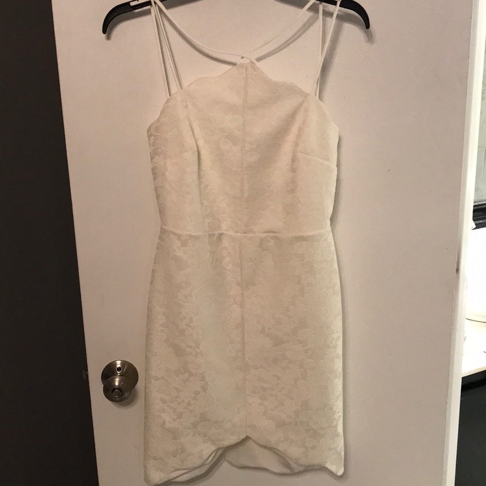 Lace Cross-Front Cocktail Dress